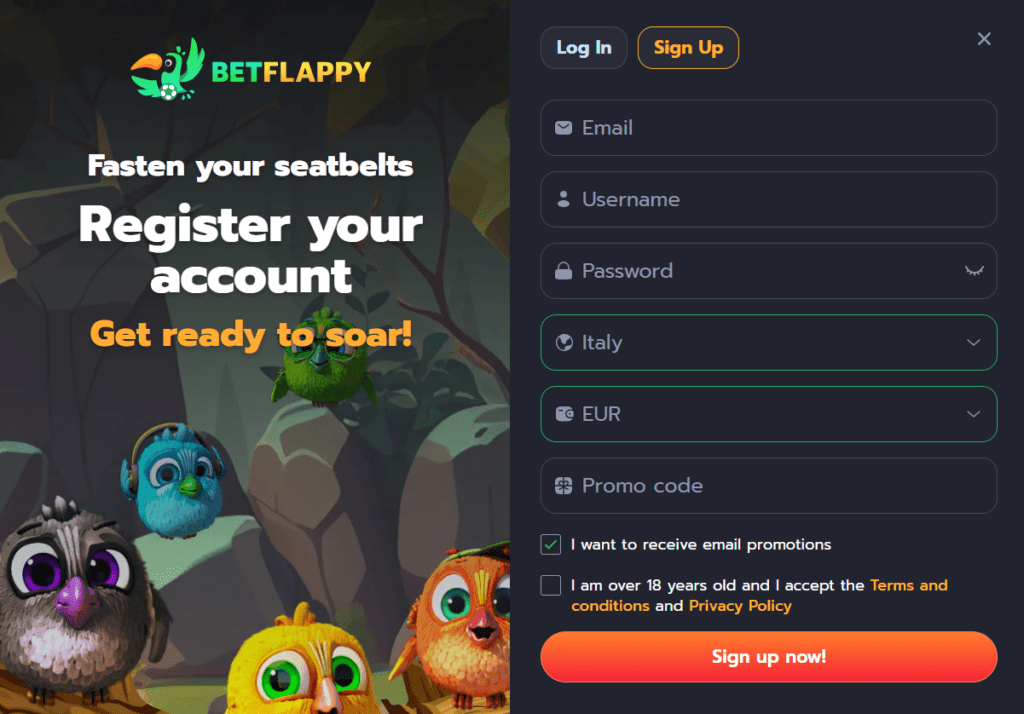 flappy casino sign up