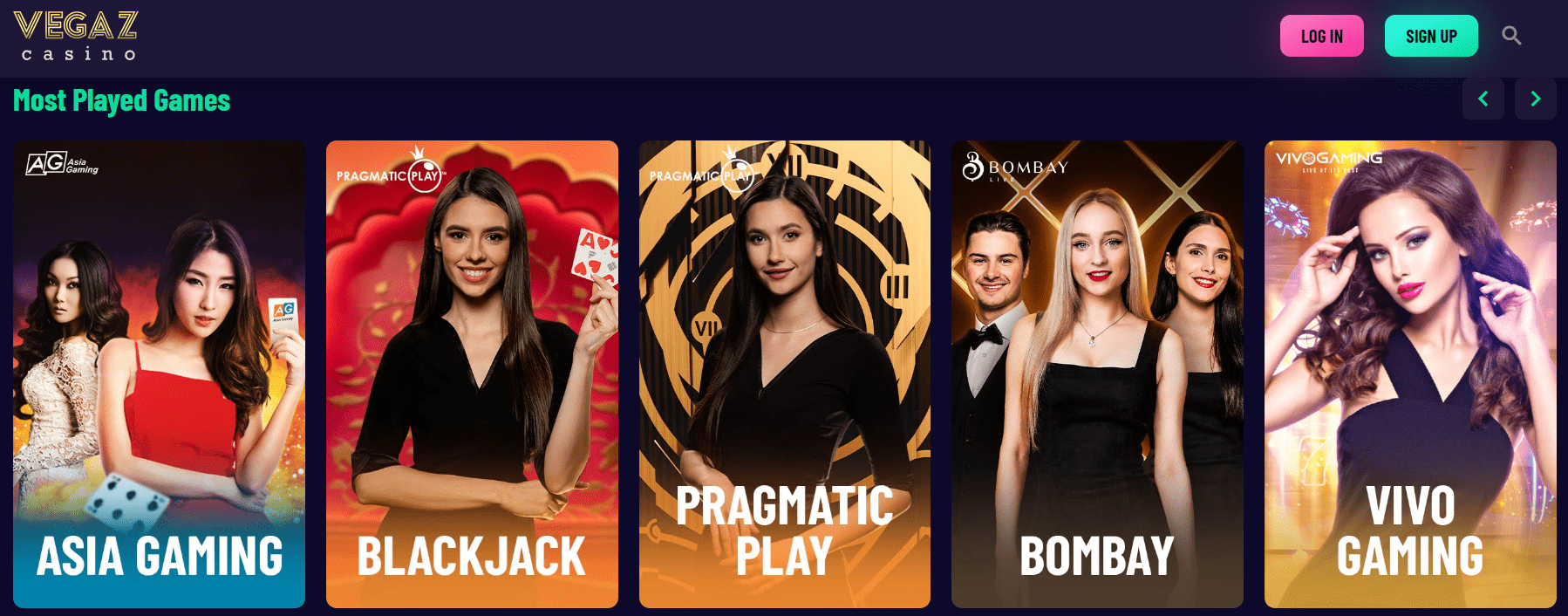 Vegaz Casino live casino