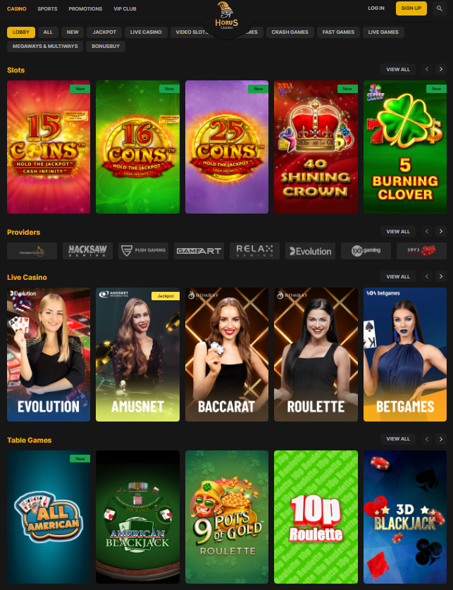 Horus Casino Games