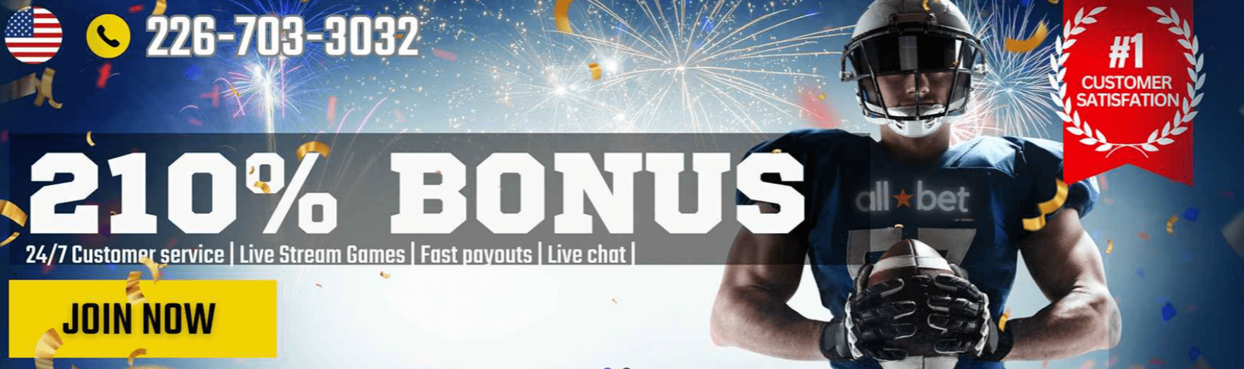 AllBet 210% welcome bonus